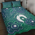 Sea Turtle Torres Strait Islands Quilt Bed Set Pacific Indigenous Australian Oceanic Dot Art
