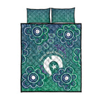 Sea Turtle Torres Strait Islands Quilt Bed Set Pacific Indigenous Australian Oceanic Dot Art