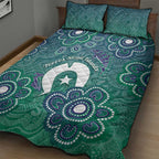 Sea Turtle Torres Strait Islands Quilt Bed Set Pacific Indigenous Australian Oceanic Dot Art