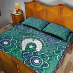 Sea Turtle Torres Strait Islands Quilt Bed Set Pacific Indigenous Australian Oceanic Dot Art