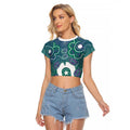 Sea Turtle Torres Strait Islands Raglan Cropped T Shirt Pacific Indigenous Australian Oceanic Dot Art