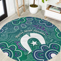 Sea Turtle Torres Strait Islands Round Carpet Pacific Indigenous Australian Oceanic Dot Art