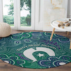 Sea Turtle Torres Strait Islands Round Carpet Pacific Indigenous Australian Oceanic Dot Art