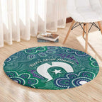 Sea Turtle Torres Strait Islands Round Carpet Pacific Indigenous Australian Oceanic Dot Art