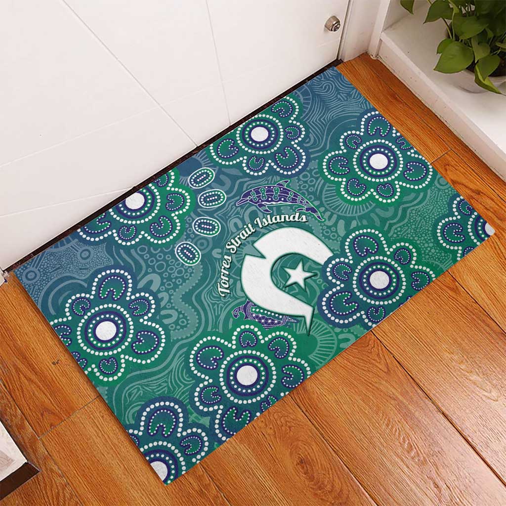 Sea Turtle Torres Strait Islands Rubber Doormat Pacific Indigenous Australian Oceanic Dot Art
