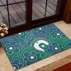 Sea Turtle Torres Strait Islands Rubber Doormat Pacific Indigenous Australian Oceanic Dot Art