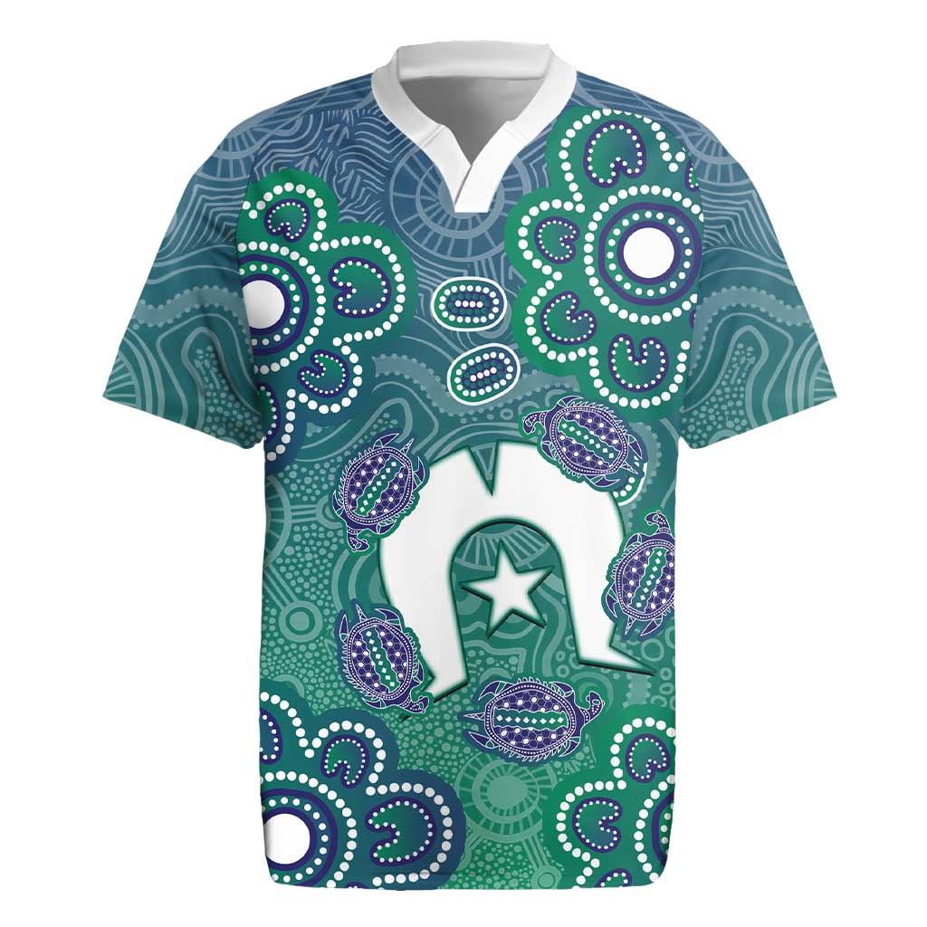 Sea Turtle Torres Strait Islands Rugby Jersey Pacific Indigenous Australian Oceanic Dot Art