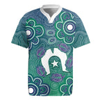 Sea Turtle Torres Strait Islands Rugby Jersey Pacific Indigenous Australian Oceanic Dot Art