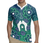 Sea Turtle Torres Strait Islands Rugby Jersey Pacific Indigenous Australian Oceanic Dot Art