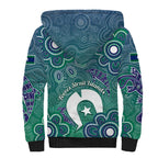 Sea Turtle Torres Strait Islands Sherpa Hoodie Pacific Indigenous Australian Oceanic Dot Art