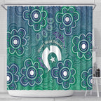 Sea Turtle Torres Strait Islands Shower Curtain Pacific Indigenous Australian Oceanic Dot Art