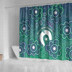 Sea Turtle Torres Strait Islands Shower Curtain Pacific Indigenous Australian Oceanic Dot Art