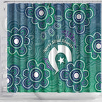 Sea Turtle Torres Strait Islands Shower Curtain Pacific Indigenous Australian Oceanic Dot Art