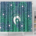 Sea Turtle Torres Strait Islands Shower Curtain Pacific Indigenous Australian Oceanic Dot Art
