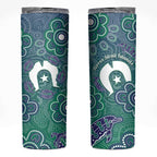 Sea Turtle Torres Strait Islands Skinny Tumbler Pacific Indigenous Australian Oceanic Dot Art