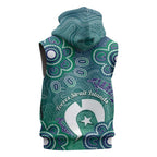 Sea Turtle Torres Strait Islands Sleeveless Hoodie Pacific Indigenous Australian Oceanic Dot Art