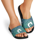 Sea Turtle Torres Strait Islands Slide Sandals Pacific Indigenous Australian Oceanic Dot Art