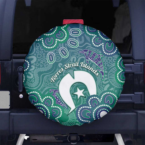 Sea Turtle Torres Strait Islands Spare Tire Cover Pacific Indigenous Australian Oceanic Dot Art