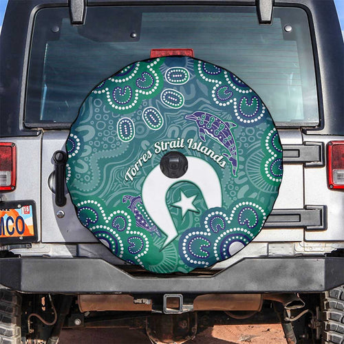 Sea Turtle Torres Strait Islands Spare Tire Cover Pacific Indigenous Australian Oceanic Dot Art