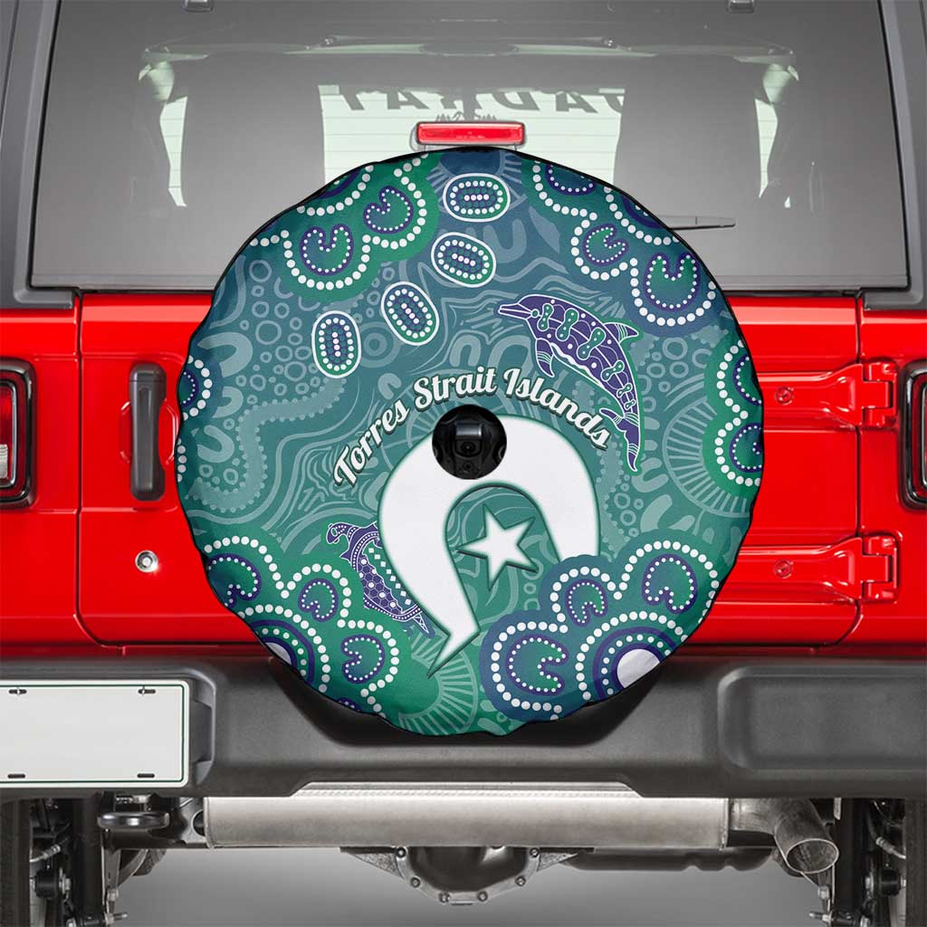 Sea Turtle Torres Strait Islands Spare Tire Cover Pacific Indigenous Australian Oceanic Dot Art