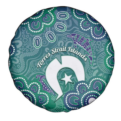 Sea Turtle Torres Strait Islands Spare Tire Cover Pacific Indigenous Australian Oceanic Dot Art