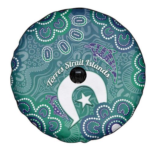Sea Turtle Torres Strait Islands Spare Tire Cover Pacific Indigenous Australian Oceanic Dot Art