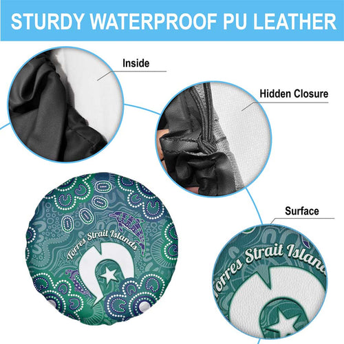 Sea Turtle Torres Strait Islands Spare Tire Cover Pacific Indigenous Australian Oceanic Dot Art