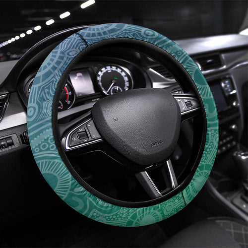 Sea Turtle Torres Strait Islands Steering Wheel Cover Pacific Indigenous Australian Oceanic Dot Art