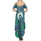 Sea Turtle Torres Strait Islands Summer Maxi Dress Pacific Indigenous Australian Oceanic Dot Art
