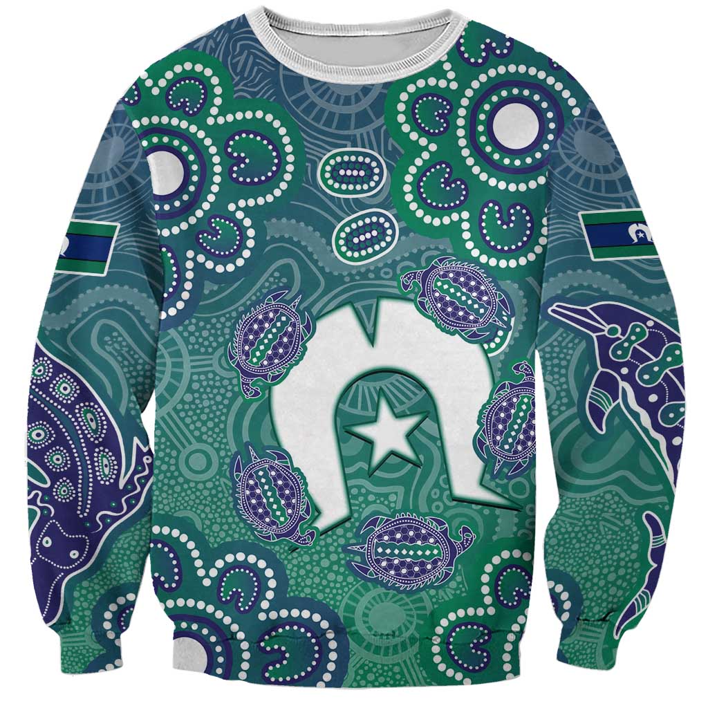 Sea Turtle Torres Strait Islands Sweatshirt Pacific Indigenous Australian Oceanic Dot Art