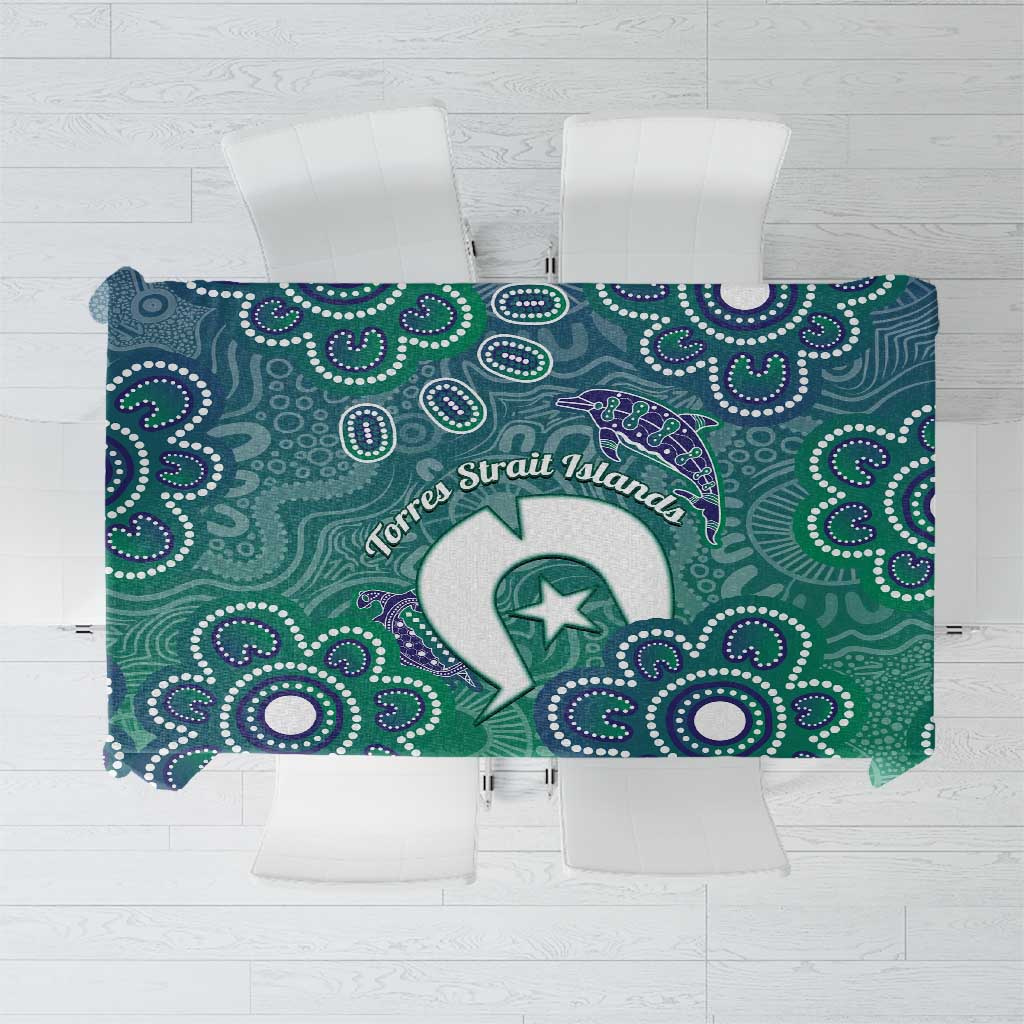 Sea Turtle Torres Strait Islands Tablecloth Pacific Indigenous Australian Oceanic Dot Art