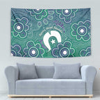 Sea Turtle Torres Strait Islands Tapestry Pacific Indigenous Australian Oceanic Dot Art
