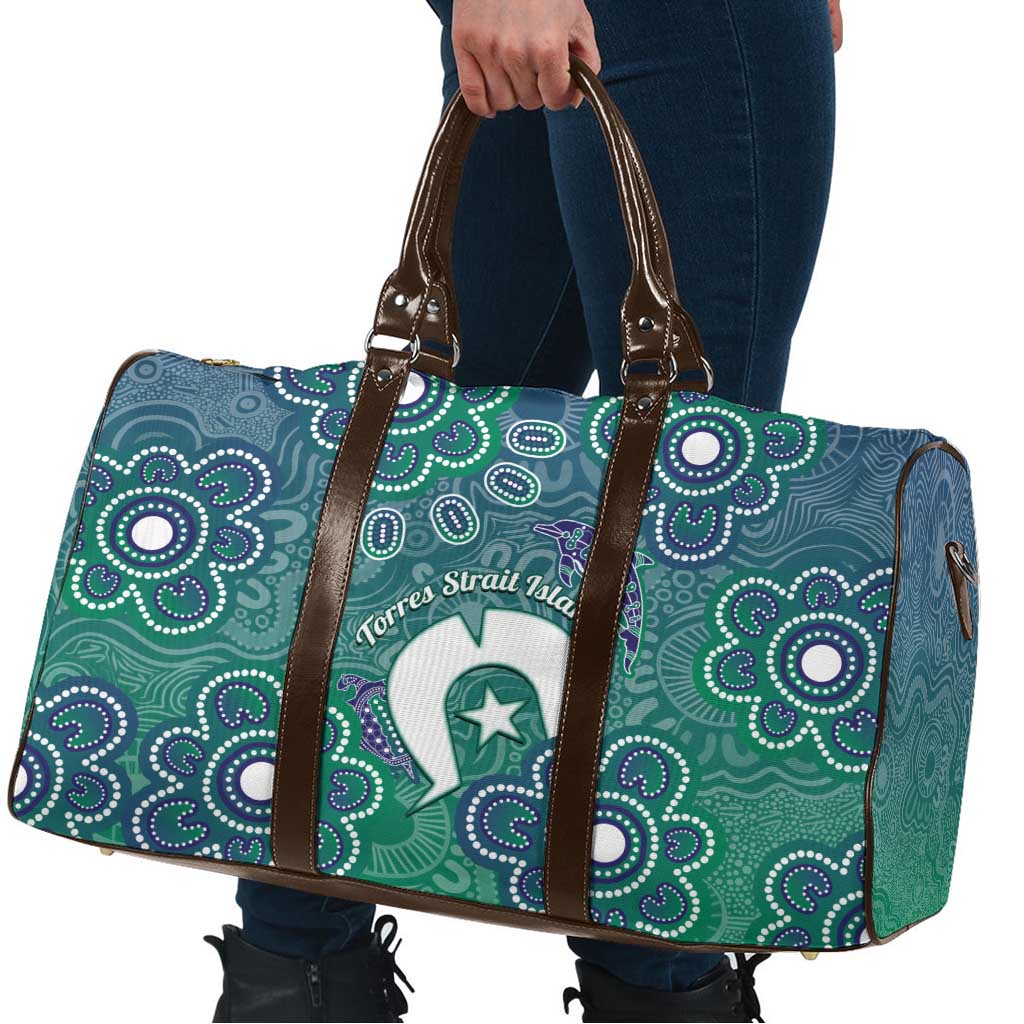 Sea Turtle Torres Strait Islands Travel Bag Pacific Indigenous Australian Oceanic Dot Art
