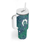 Sea Turtle Torres Strait Islands Tumbler With Handle Pacific Indigenous Australian Oceanic Dot Art