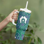 Sea Turtle Torres Strait Islands Tumbler With Handle Pacific Indigenous Australian Oceanic Dot Art