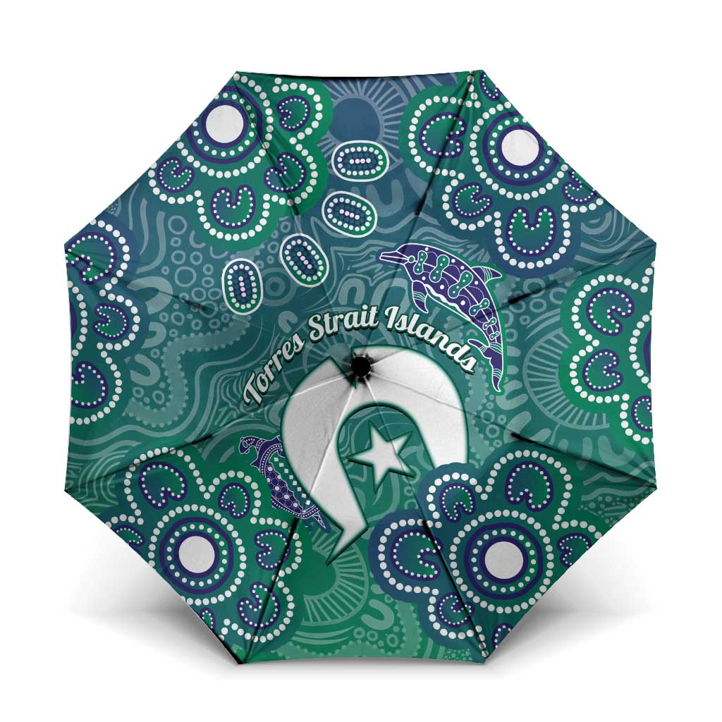 Sea Turtle Torres Strait Islands Umbrella Pacific Indigenous Australian Oceanic Dot Art