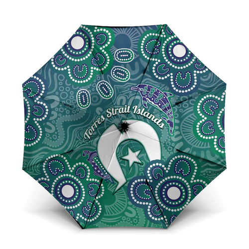 Sea Turtle Torres Strait Islands Umbrella Pacific Indigenous Australian Oceanic Dot Art