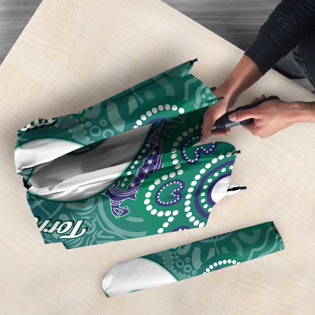 Sea Turtle Torres Strait Islands Umbrella Pacific Indigenous Australian Oceanic Dot Art