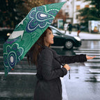 Sea Turtle Torres Strait Islands Umbrella Pacific Indigenous Australian Oceanic Dot Art