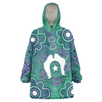 Sea Turtle Torres Strait Islands Wearable Blanket Hoodie Pacific Indigenous Australian Oceanic Dot Art