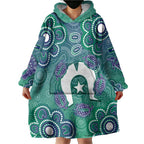 Sea Turtle Torres Strait Islands Wearable Blanket Hoodie Pacific Indigenous Australian Oceanic Dot Art