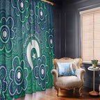 Sea Turtle Torres Strait Islands Window Curtain Pacific Indigenous Australian Oceanic Dot Art