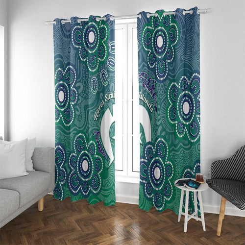 Sea Turtle Torres Strait Islands Window Curtain Pacific Indigenous Australian Oceanic Dot Art