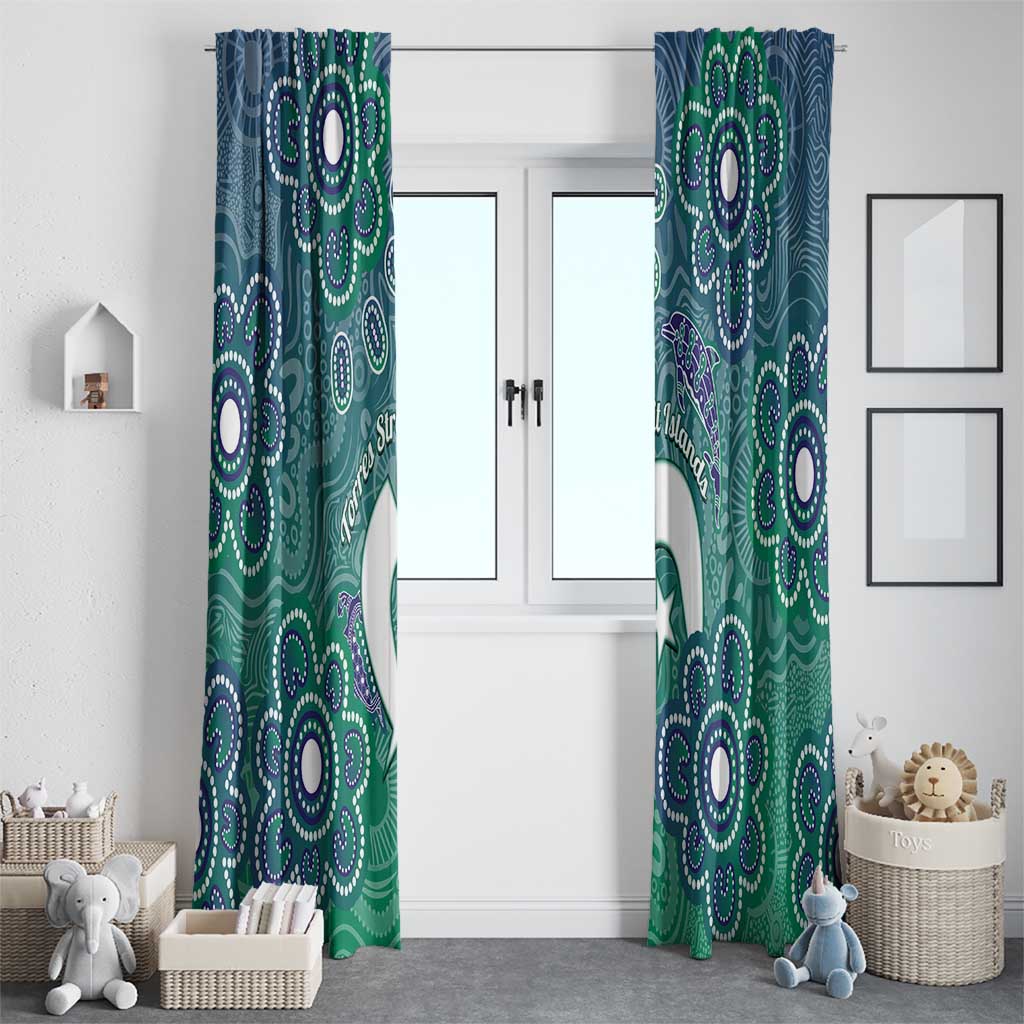 Sea Turtle Torres Strait Islands Window Curtain Pacific Indigenous Australian Oceanic Dot Art