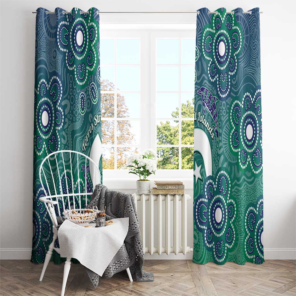 Sea Turtle Torres Strait Islands Window Curtain Pacific Indigenous Australian Oceanic Dot Art
