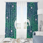 Sea Turtle Torres Strait Islands Window Curtain Pacific Indigenous Australian Oceanic Dot Art