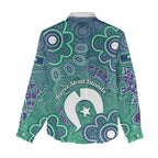 Sea Turtle Torres Strait Islands Women Casual Shirt Pacific Indigenous Australian Oceanic Dot Art