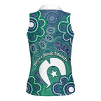 Sea Turtle Torres Strait Islands Women Sleeveless Polo Shirt Pacific Indigenous Australian Oceanic Dot Art
