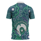 Sea Turtle Torres Strait Islands Zipper Polo Shirt Pacific Indigenous Australian Oceanic Dot Art