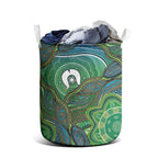Torres Strait Islands Laundry Basket Indigenous Ocean Wave Dot Green Color